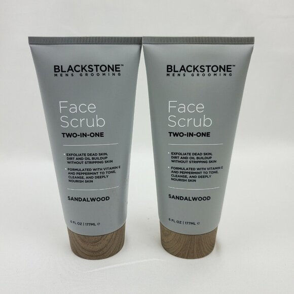 2X Blackstone Mens Grooming 2-In-1 Face Scrub Sandalwood 6oz each Tube - Picture 1 of 3